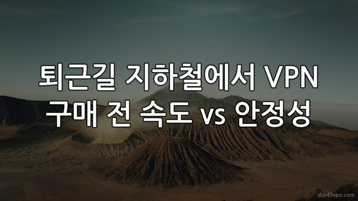 퇴근길 지하철에서 VPN 구매 전 속도 vs 안정성