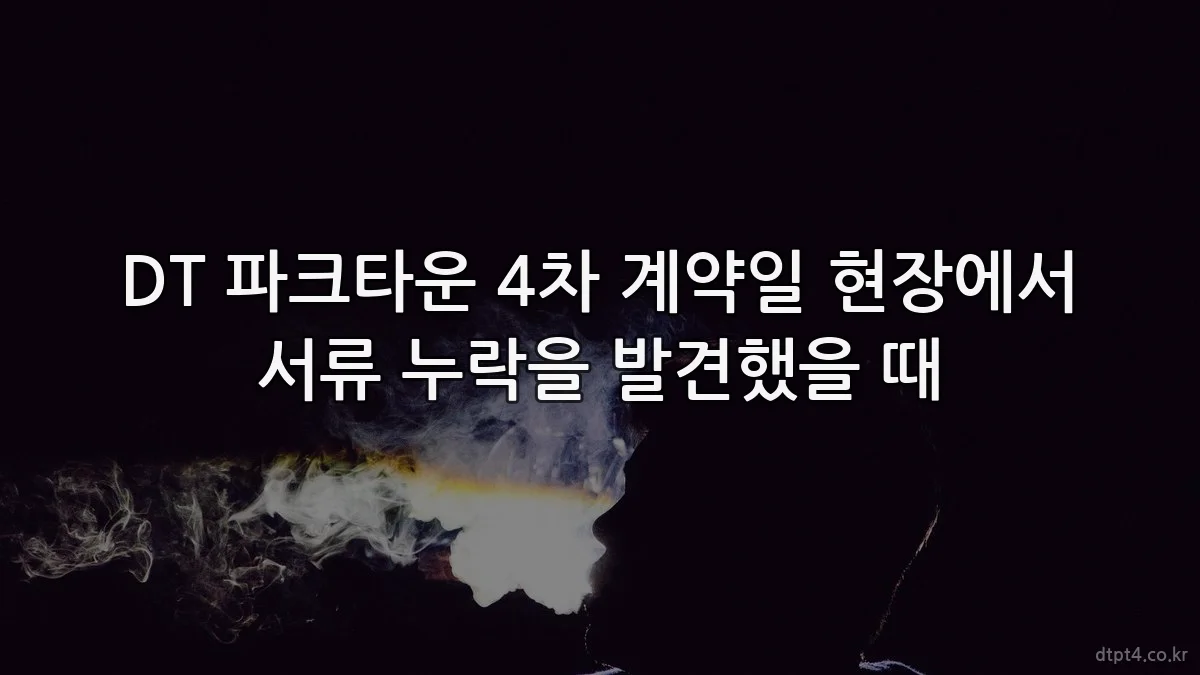 DT 파크타운 4차 계약일 현장에서 서류 누락을 발견했을 때