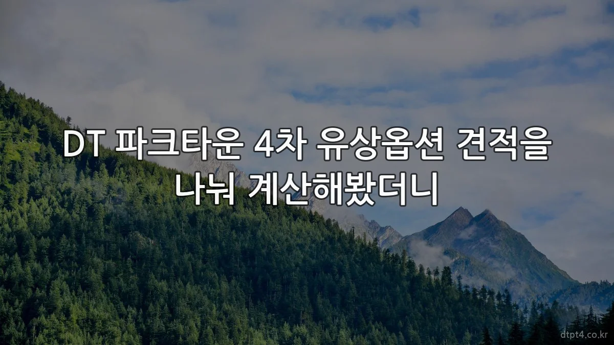 DT 파크타운 4차 유상옵션 견적을 나눠 계산해봤더니