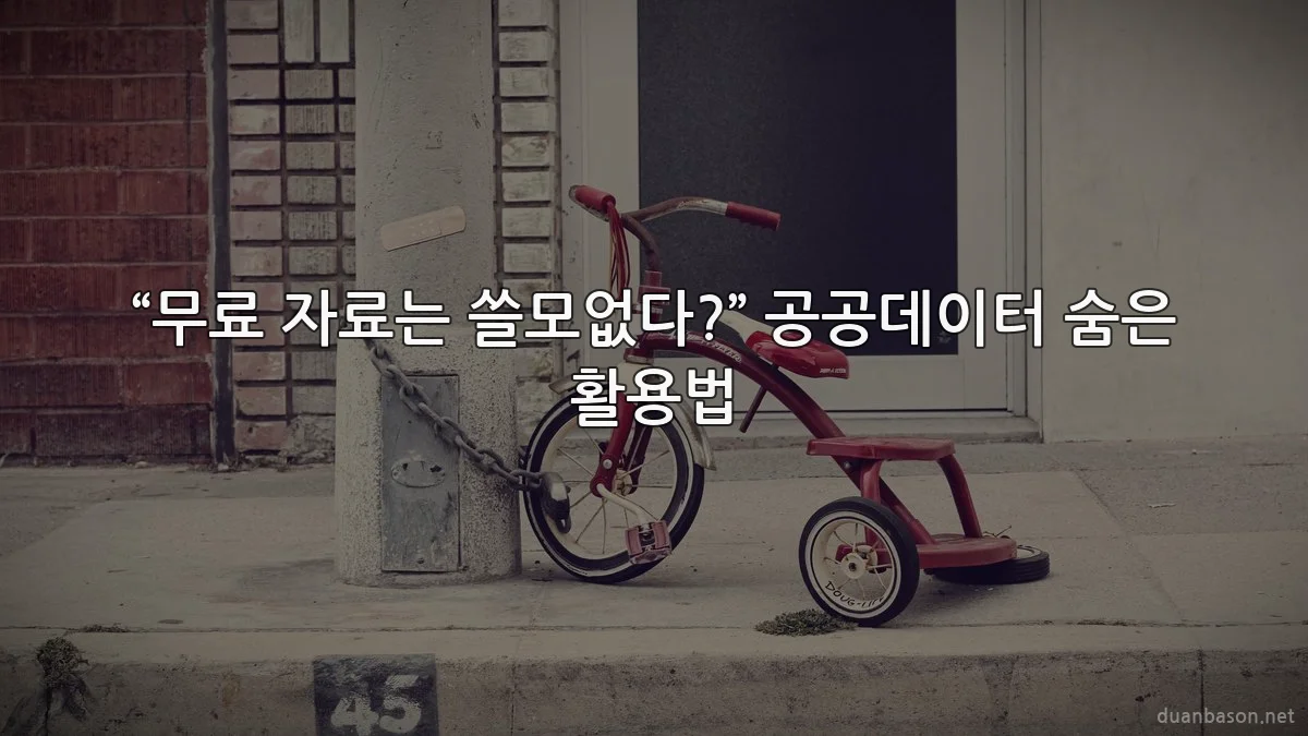 “무료 자료는 쓸모없다?” 공공데이터 숨은 활용법