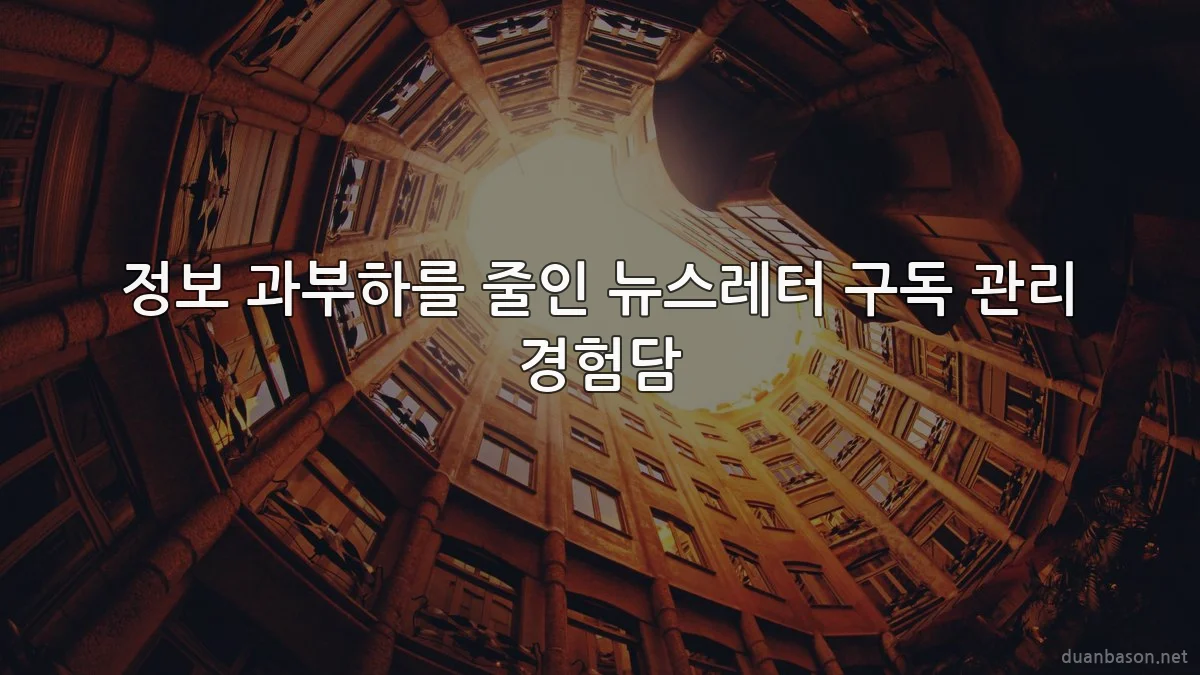 정보 과부하를 줄인 뉴스레터 구독 관리 경험담