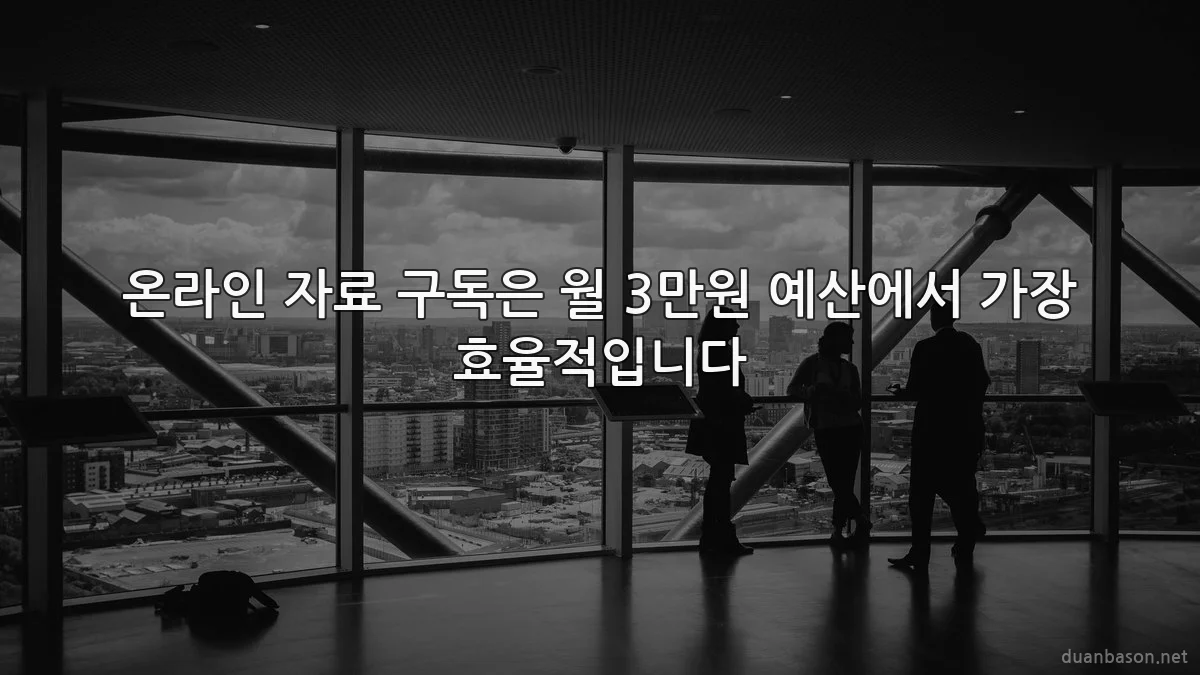온라인 자료 구독은 월 3만원 예산에서 가장 효율적입니다