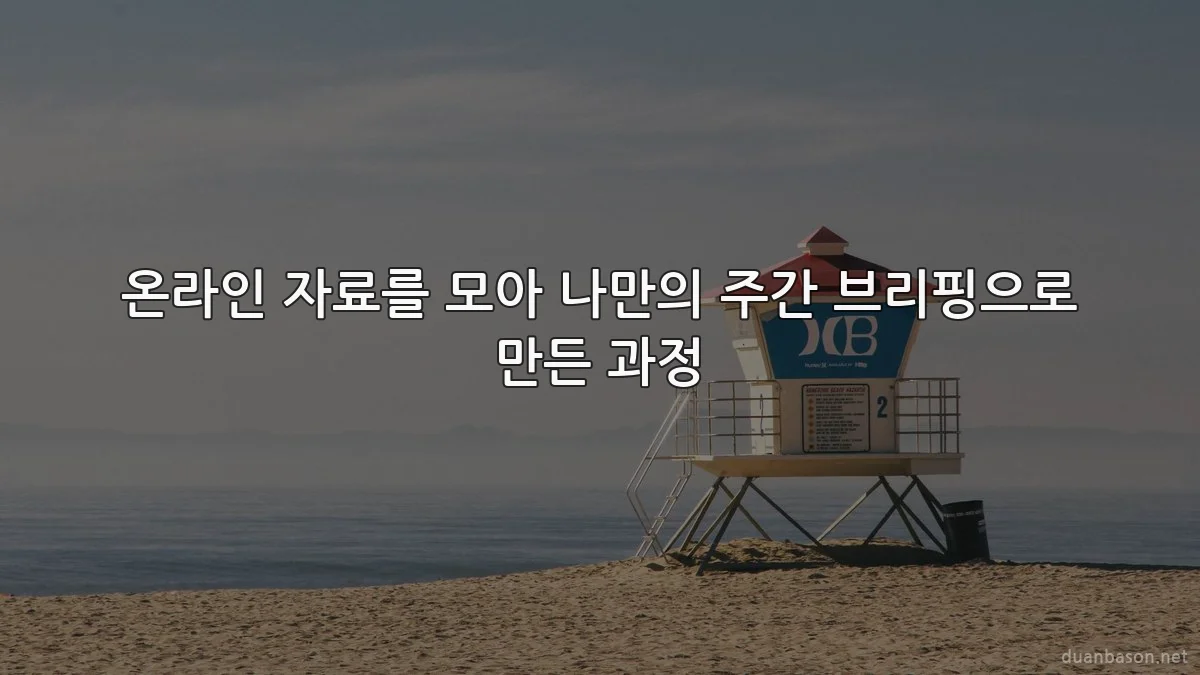 온라인 자료를 모아 나만의 주간 브리핑으로 만든 과정