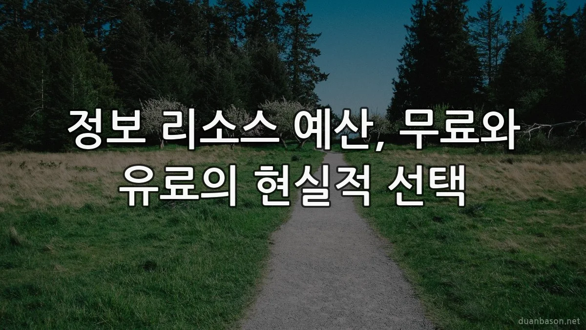 정보 리소스 예산, 무료와 유료의 현실적 선택