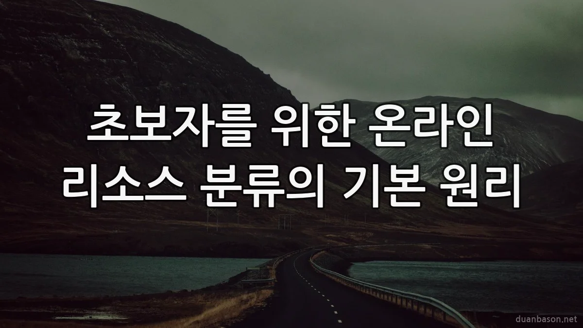초보자를 위한 온라인 리소스 분류의 기본 원리
