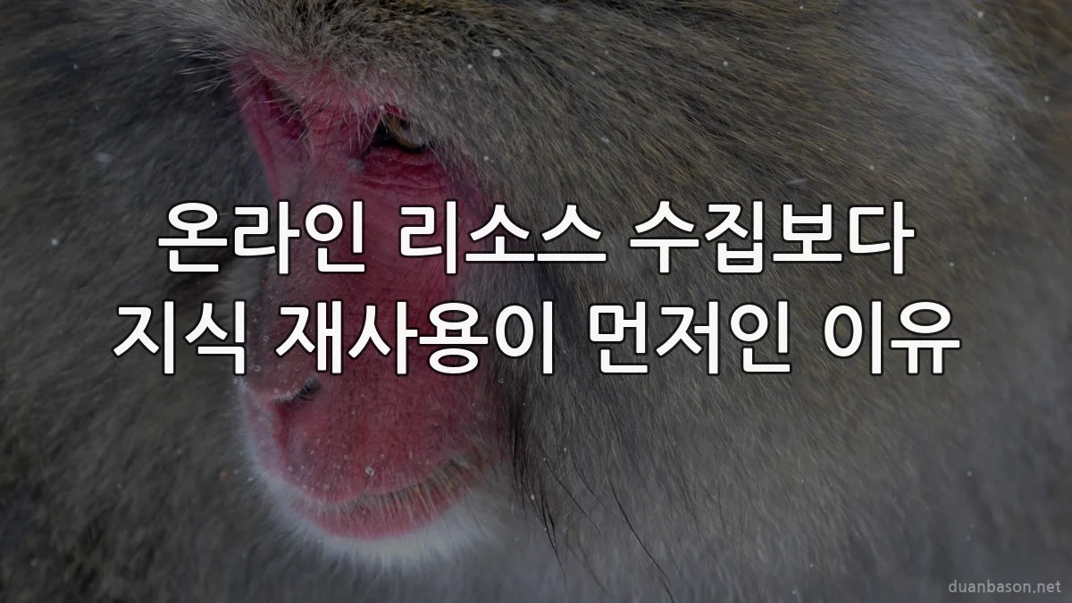 온라인 리소스 수집보다 지식 재사용이 먼저인 이유