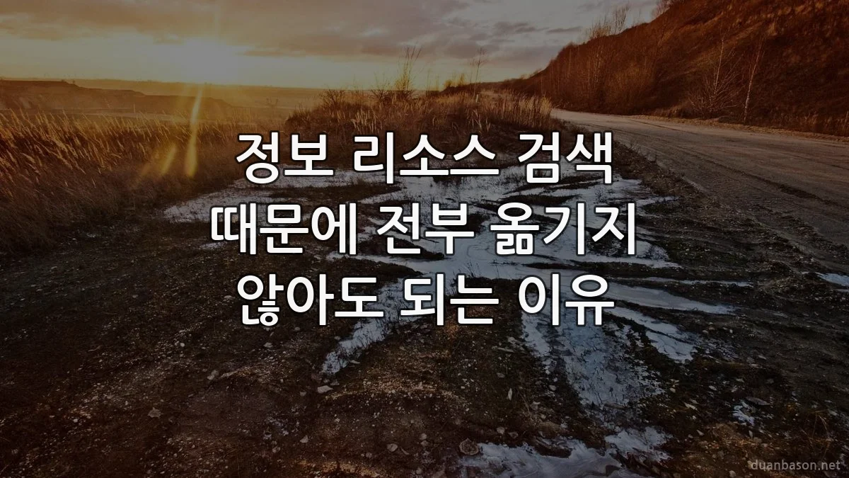 정보 리소스 검색 때문에 전부 옮기지 않아도 되는 이유