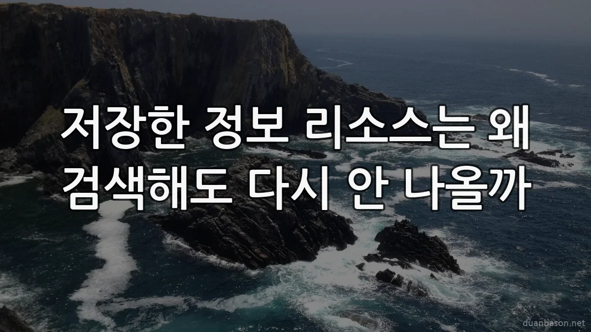 저장한 정보 리소스는 왜 검색해도 다시 안 나올까