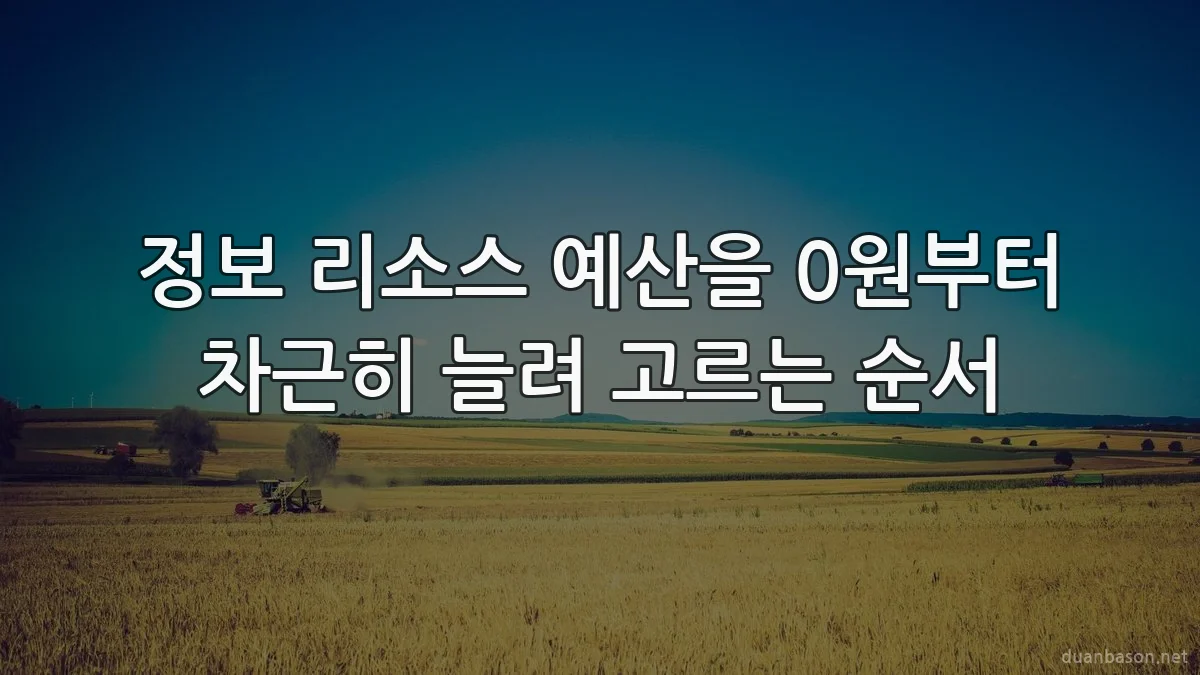정보 리소스 예산을 0원부터 차근히 늘려 고르는 순서