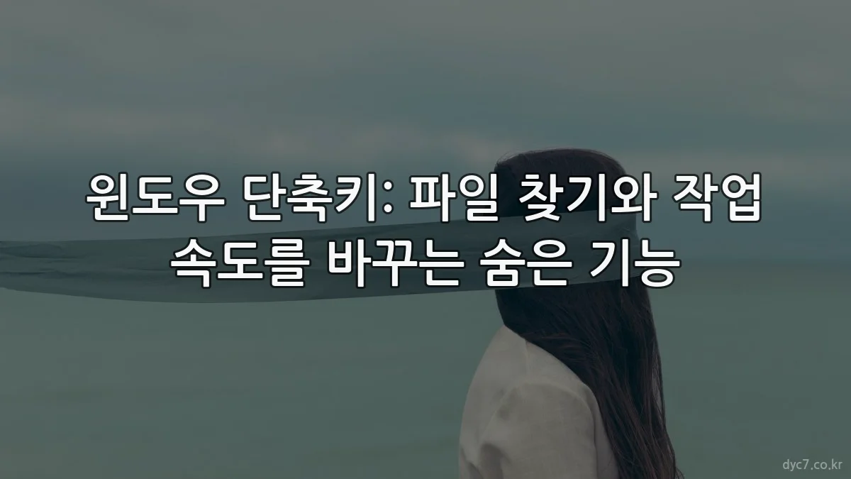 윈도우 단축키: 파일 찾기와 작업 속도를 바꾸는 숨은 기능