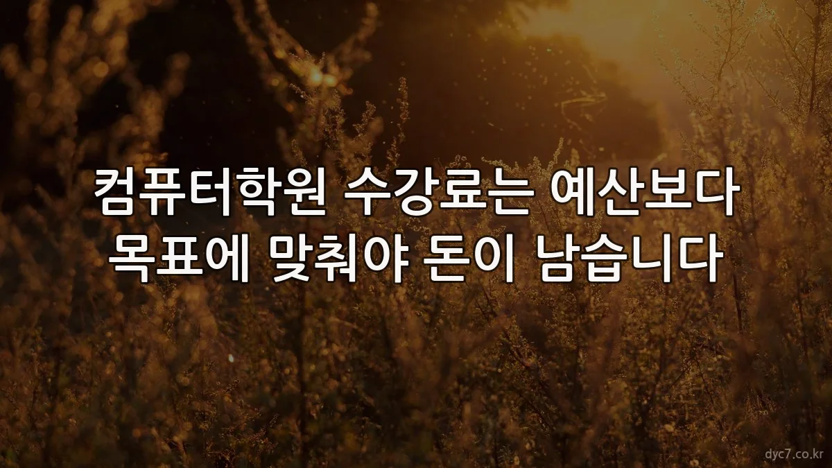컴퓨터학원 수강료는 예산보다 목표에 맞춰야 돈이 남습니다