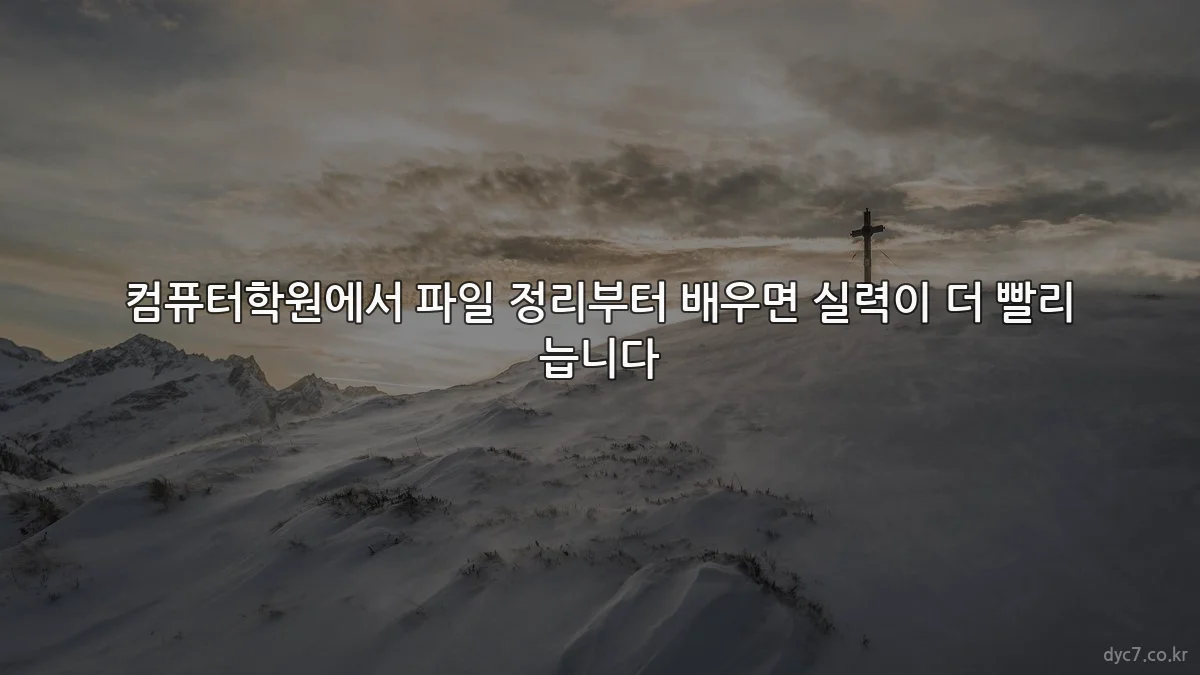 컴퓨터학원에서 파일 정리부터 배우면 실력이 더 빨리 늡니다
