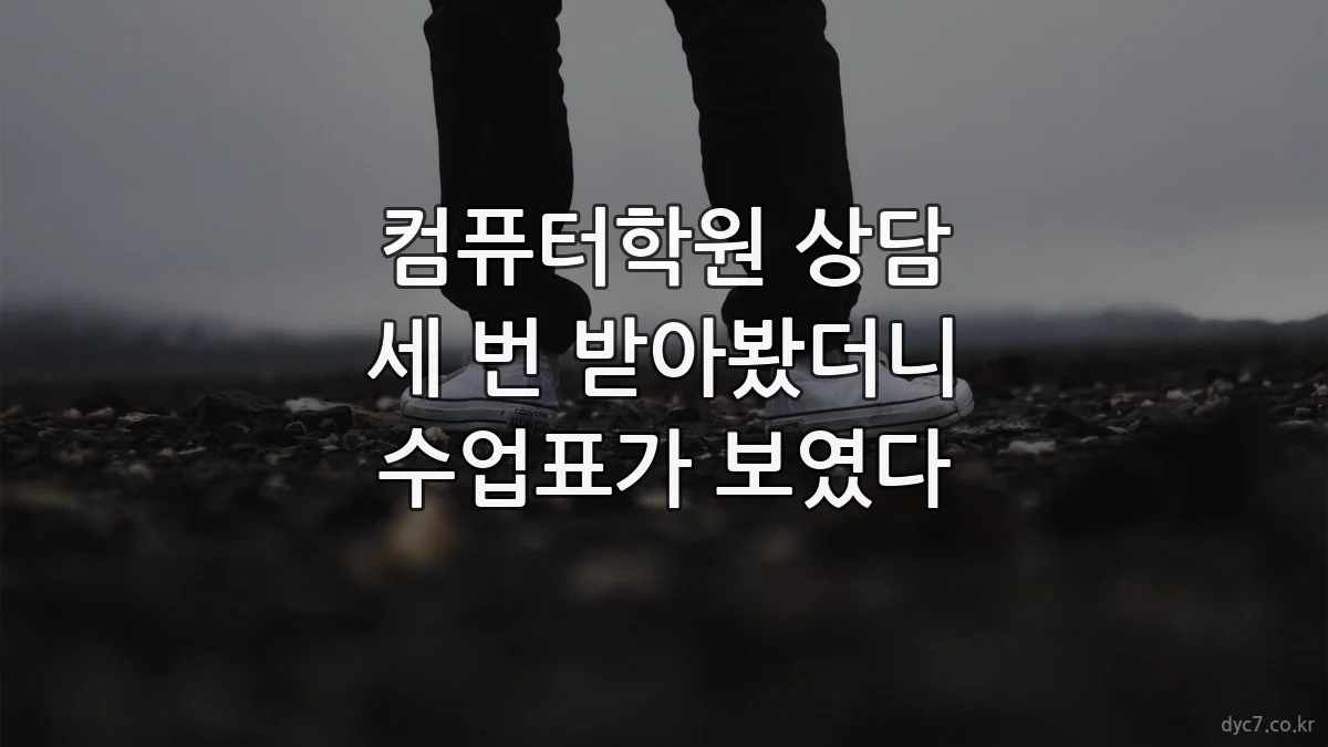 컴퓨터학원 상담 세 번 받아봤더니 수업표가 보였다