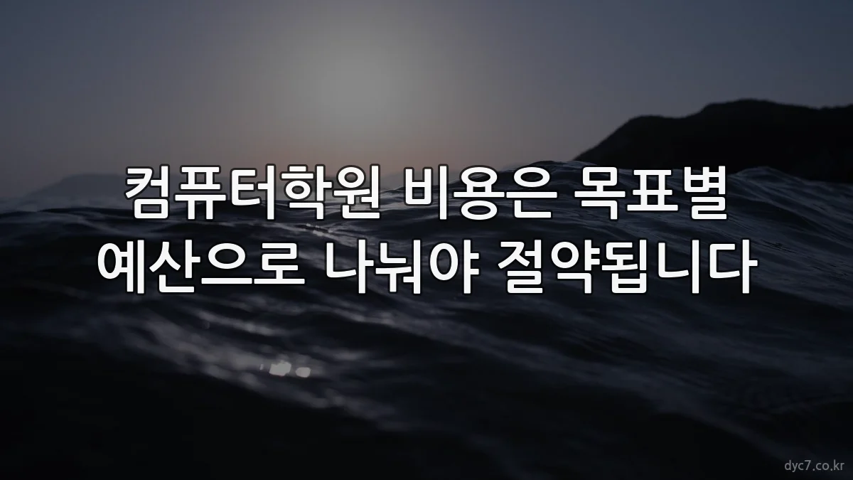 컴퓨터학원 비용은 목표별 예산으로 나눠야 절약됩니다