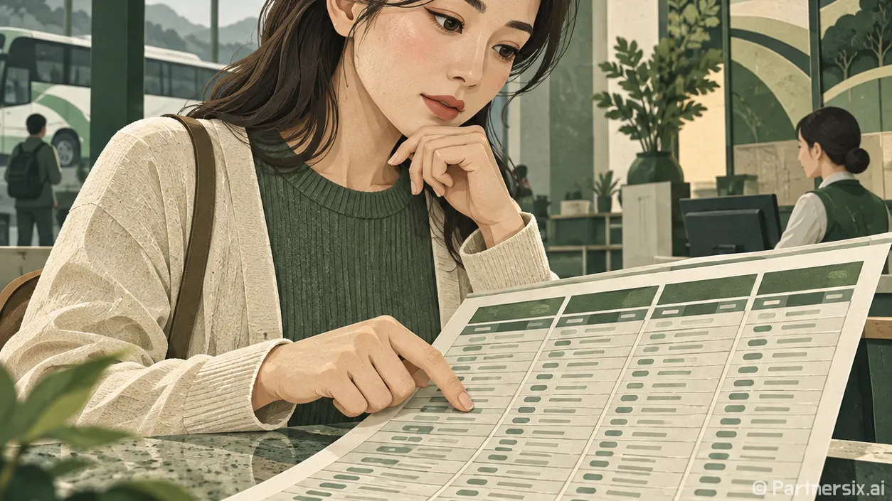 프리미엄 고속버스 예매할 때 시간표 읽는 방법
