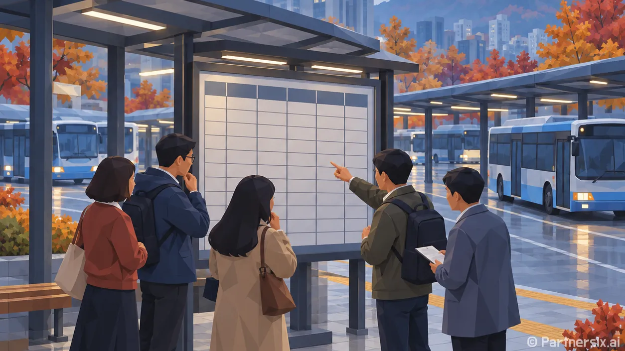 버스 배차간격 설정방법을 시간표로 읽는 법