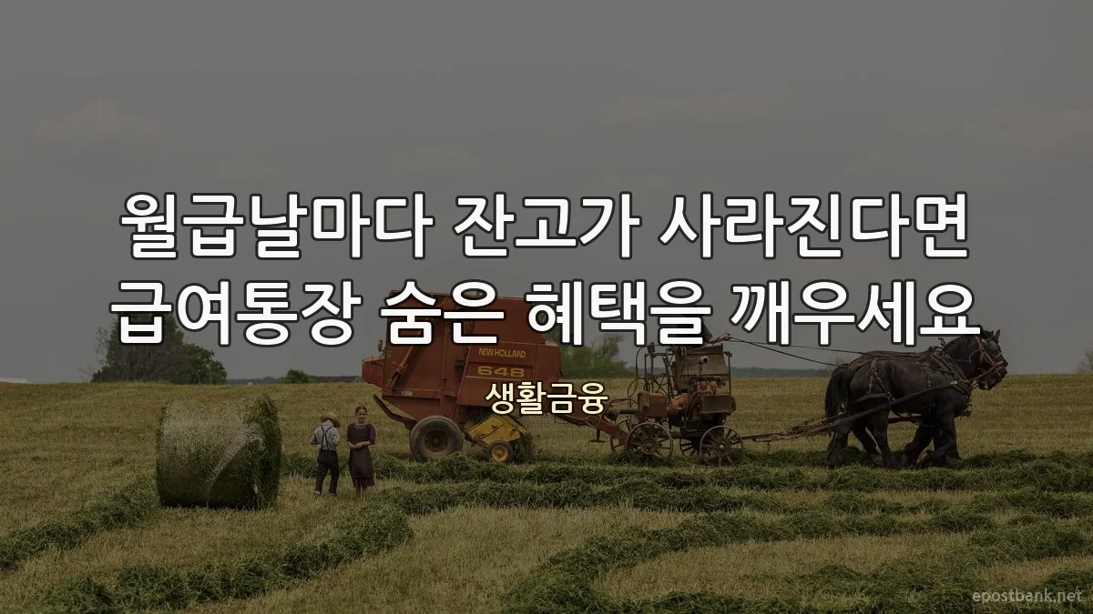 월급날마다 잔고가 사라진다면 급여통장 숨은 혜택을 깨우세요