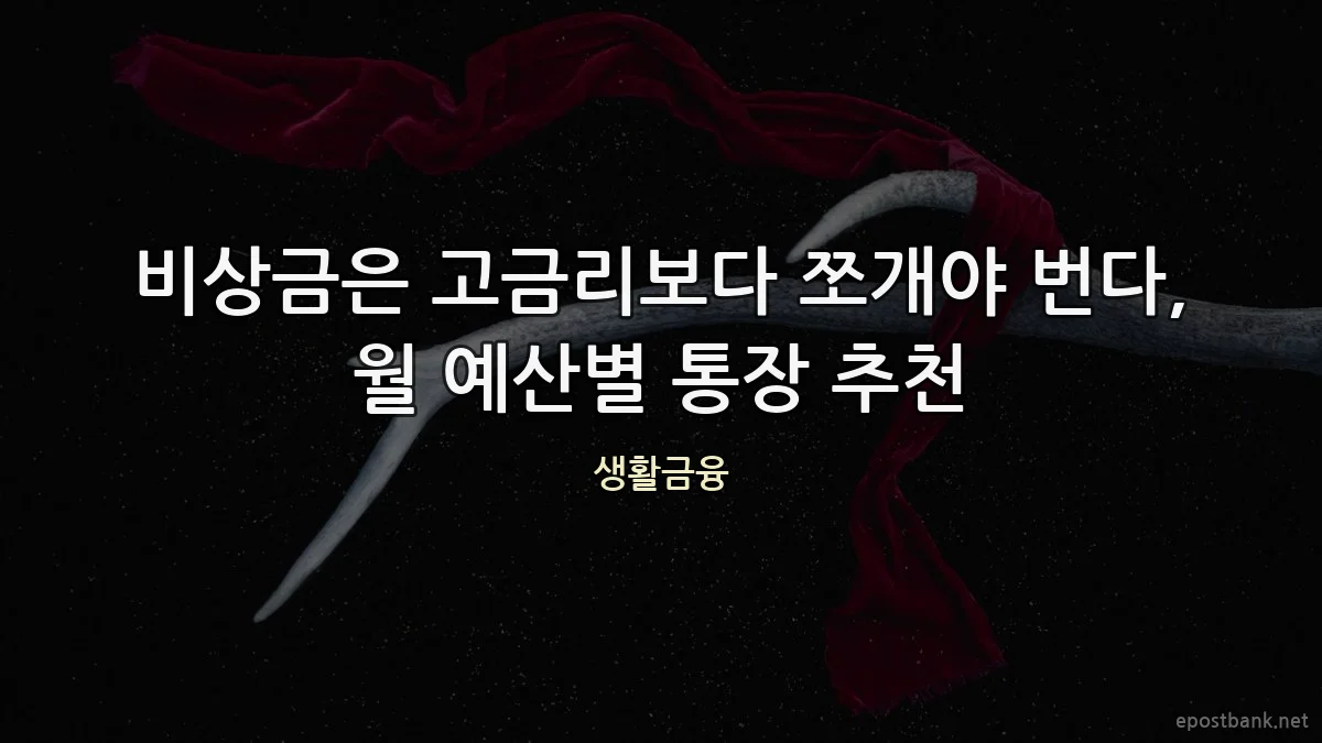 비상금은 고금리보다 쪼개야 번다, 월 예산별 통장 추천