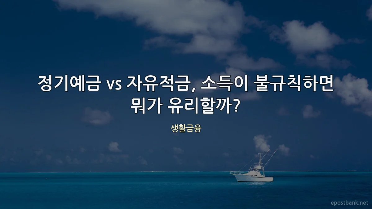 정기예금 vs 자유적금, 소득이 불규칙하면 뭐가 유리할까?