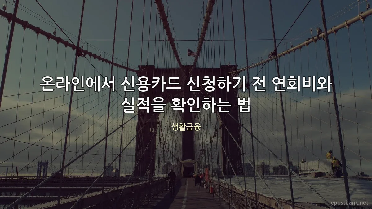 온라인에서 신용카드 신청하기 전 연회비와 실적을 확인하는 법