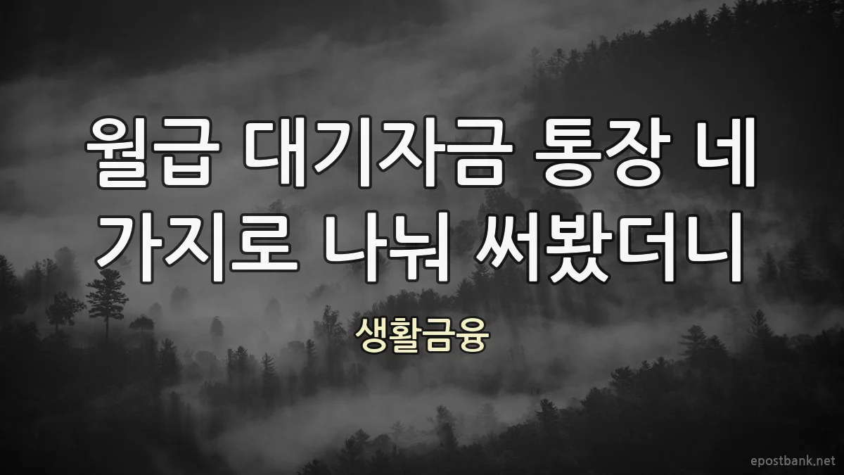 월급 대기자금 통장 네 가지로 나눠 써봤더니