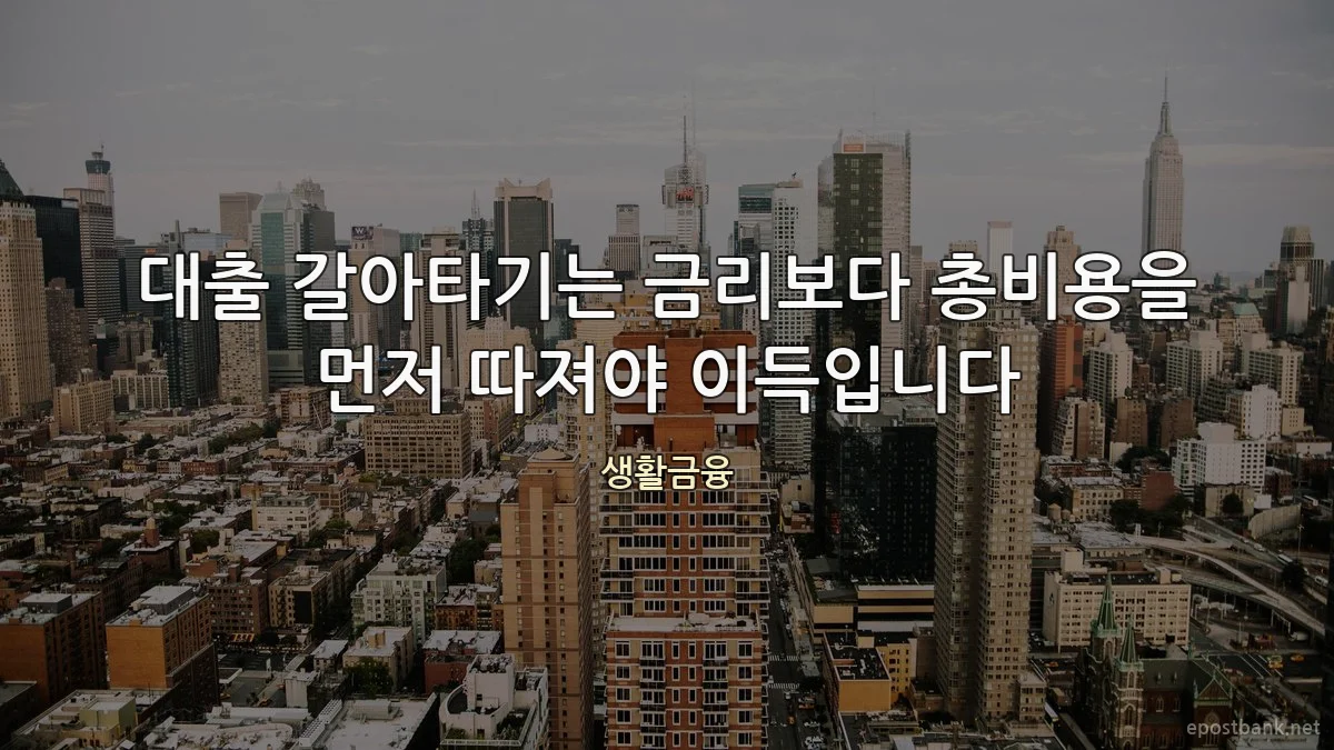 대출 갈아타기는 금리보다 총비용을 먼저 따져야 이득입니다