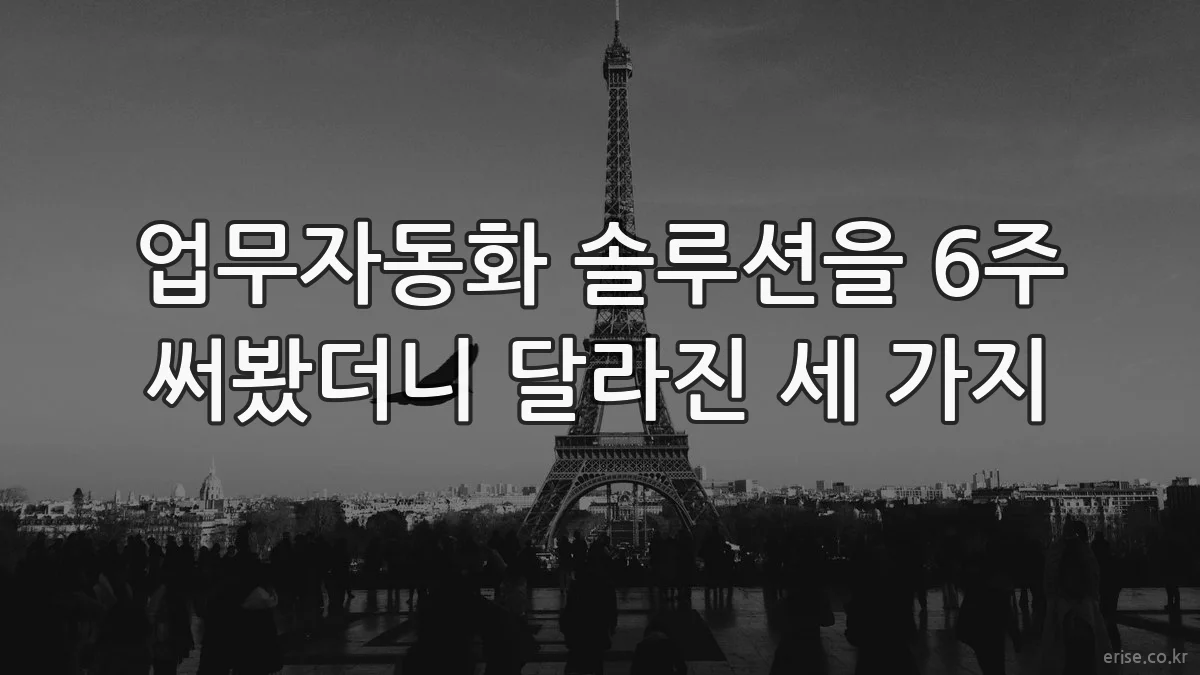 업무자동화 솔루션을 6주 써봤더니 달라진 세 가지