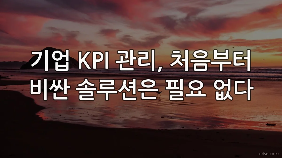 기업 KPI 관리, 처음부터 비싼 솔루션은 필요 없다