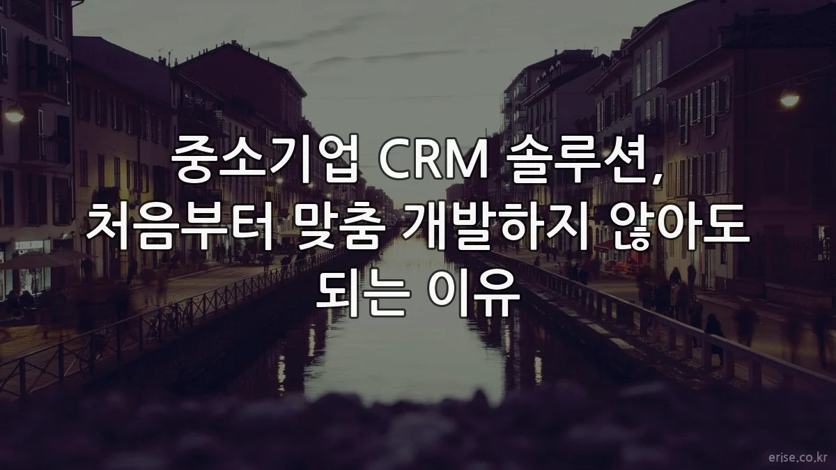 중소기업 CRM 솔루션, 처음부터 맞춤 개발하지 않아도 되는 이유
