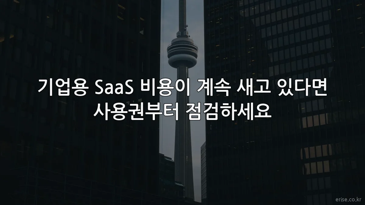 기업용 SaaS 비용이 계속 새고 있다면 사용권부터 점검하세요