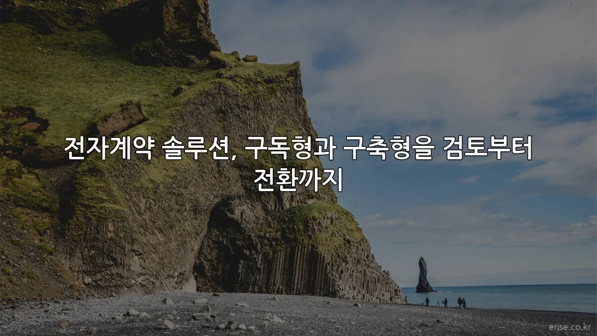 전자계약 솔루션, 구독형과 구축형을 검토부터 전환까지