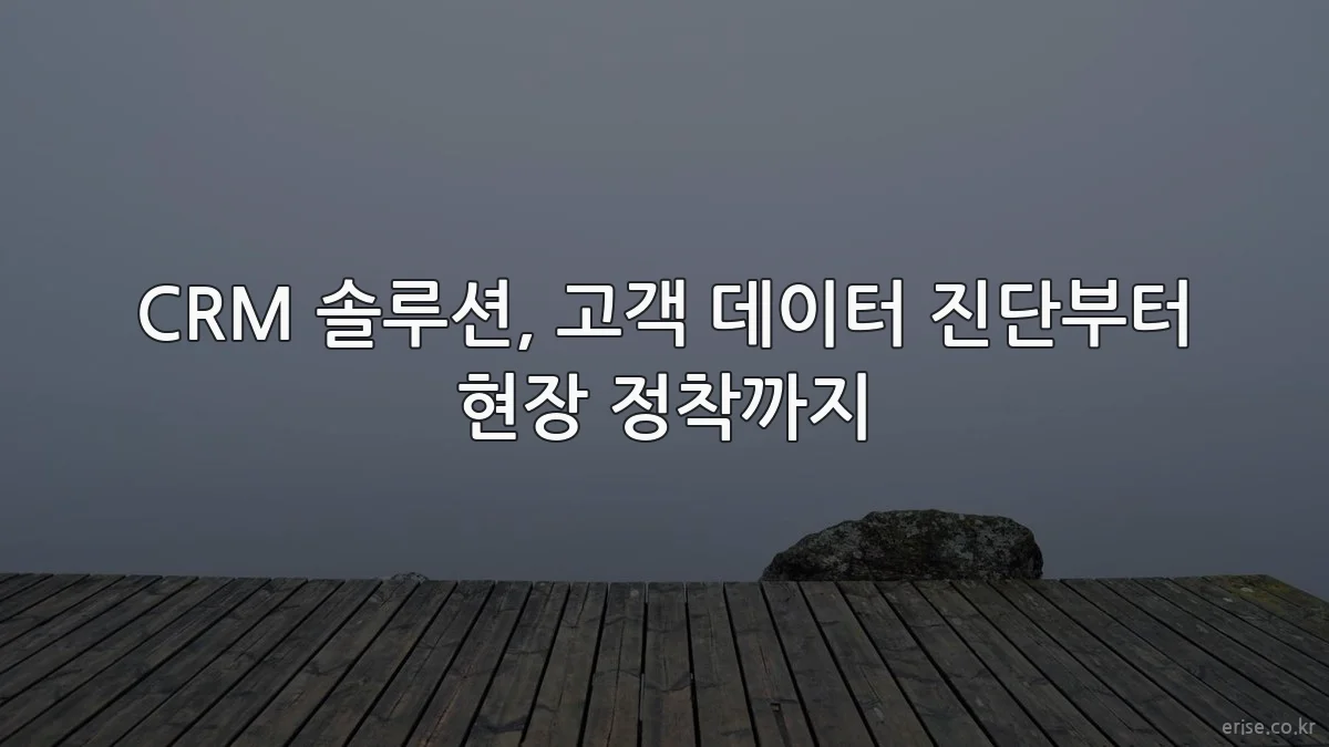 CRM 솔루션, 고객 데이터 진단부터 현장 정착까지