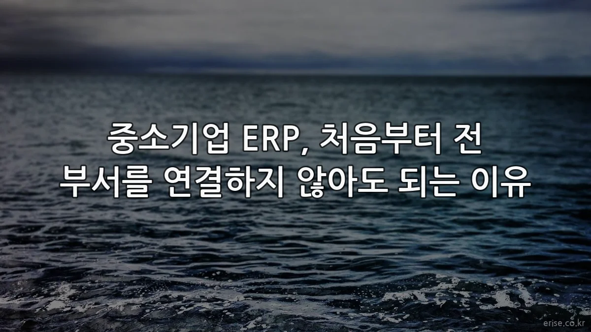 중소기업 ERP, 처음부터 전 부서를 연결하지 않아도 되는 이유