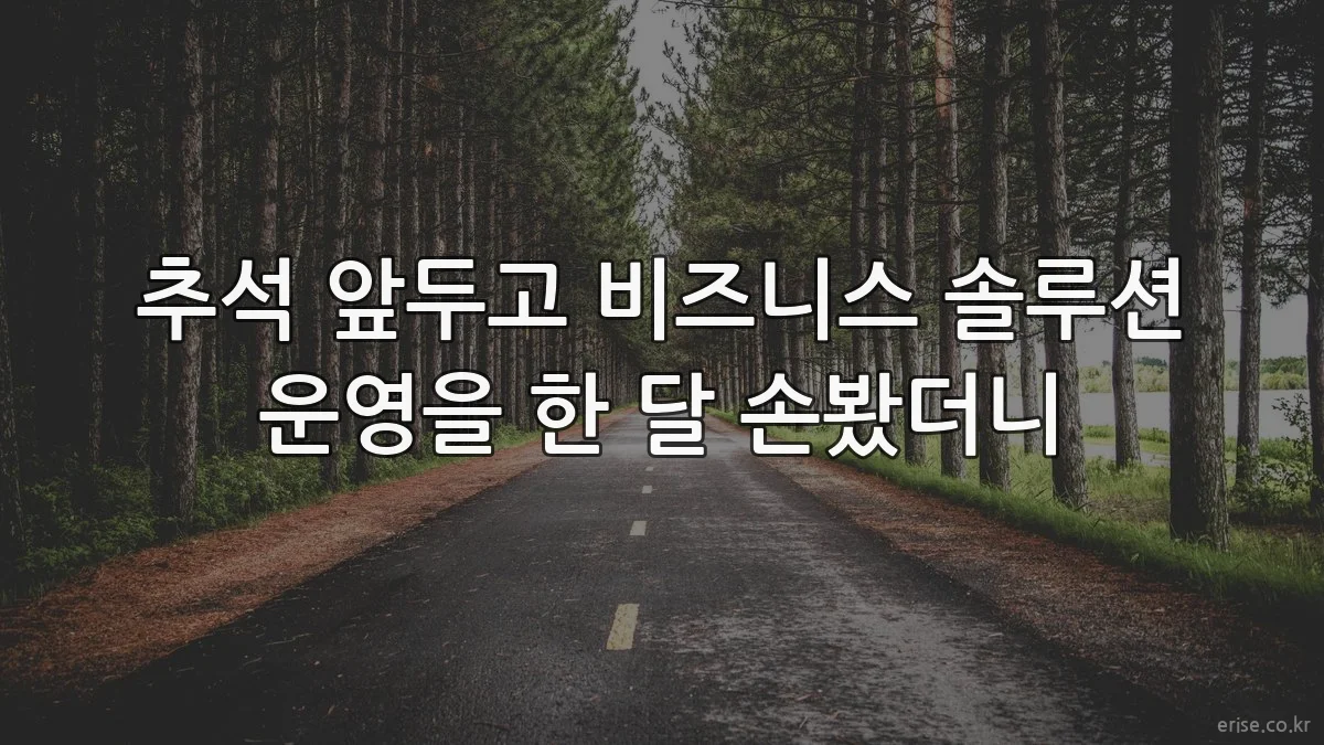 추석 앞두고 비즈니스 솔루션 운영을 한 달 손봤더니