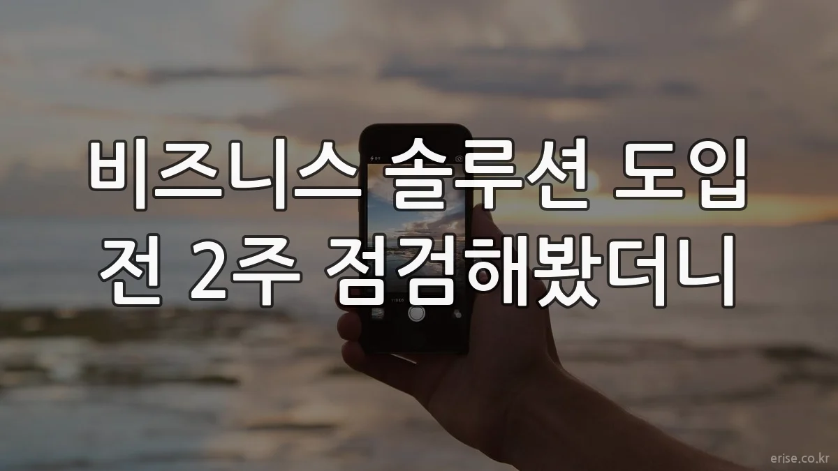 비즈니스 솔루션 도입 전 2주 점검해봤더니