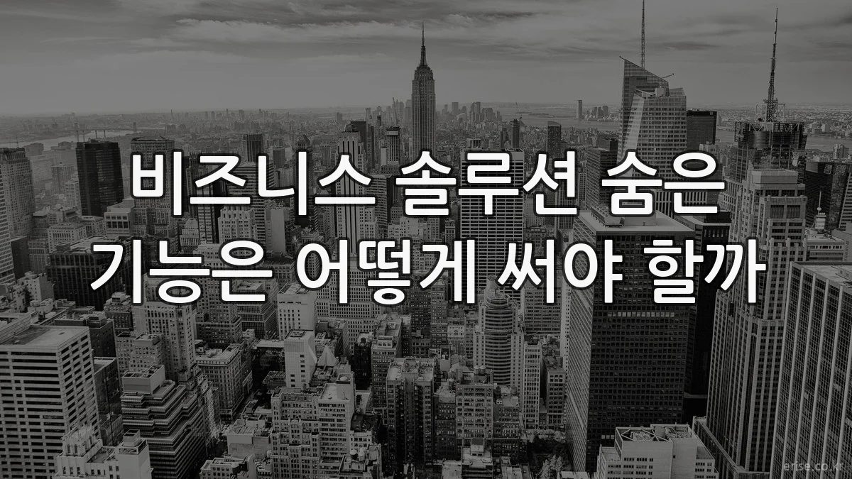 비즈니스 솔루션 숨은 기능은 어떻게 써야 할까