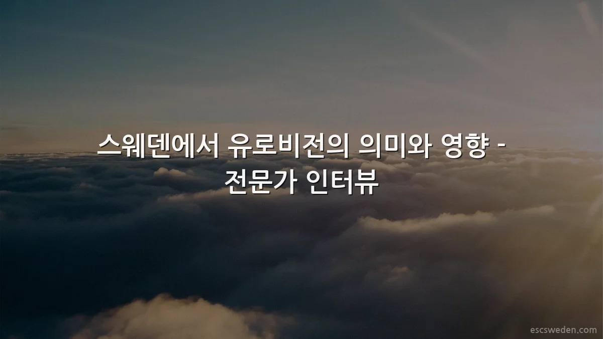 스웨덴에서 유로비전의 의미와 영향 - 전문가 인터뷰