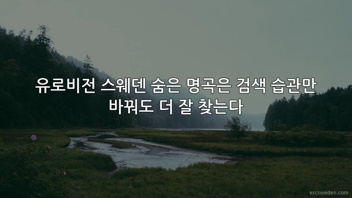 유로비전 스웨덴 숨은 명곡은 검색 습관만 바꿔도 더 잘 찾는다
