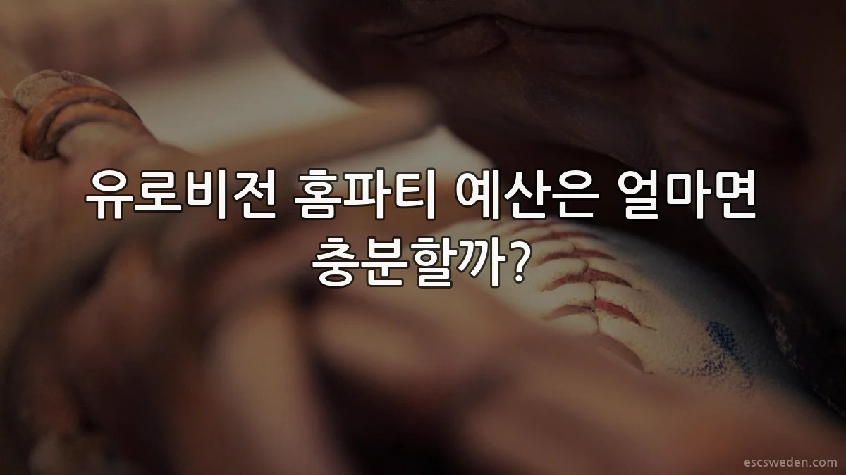 유로비전 홈파티 예산은 얼마면 충분할까?