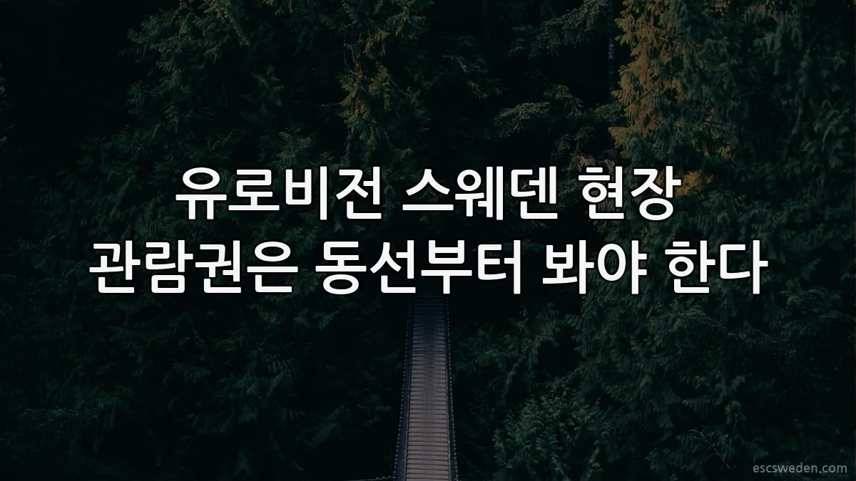 유로비전 스웨덴 현장 관람권은 동선부터 봐야 한다