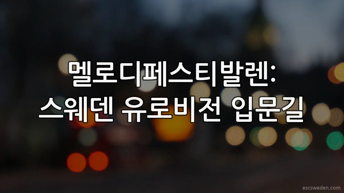 멜로디페스티발렌: 스웨덴 유로비전 입문길