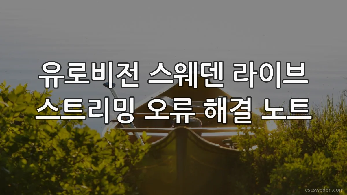 유로비전 스웨덴 라이브 스트리밍 오류 해결 노트