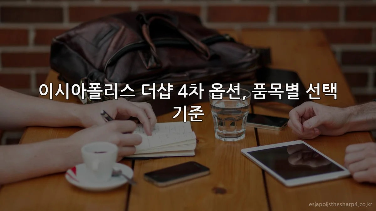 이시아폴리스 더샵 4차 옵션, 품목별 선택 기준