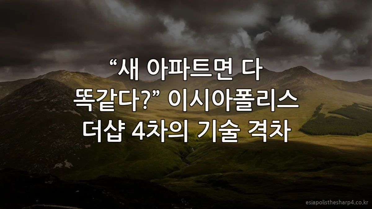 “새 아파트면 다 똑같다?” 이시아폴리스 더샵 4차의 기술 격차