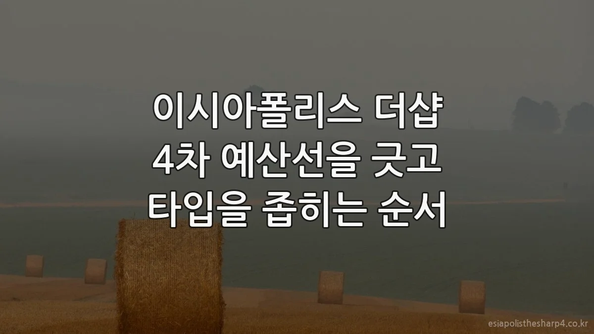 이시아폴리스 더샵 4차 예산선을 긋고 타입을 좁히는 순서