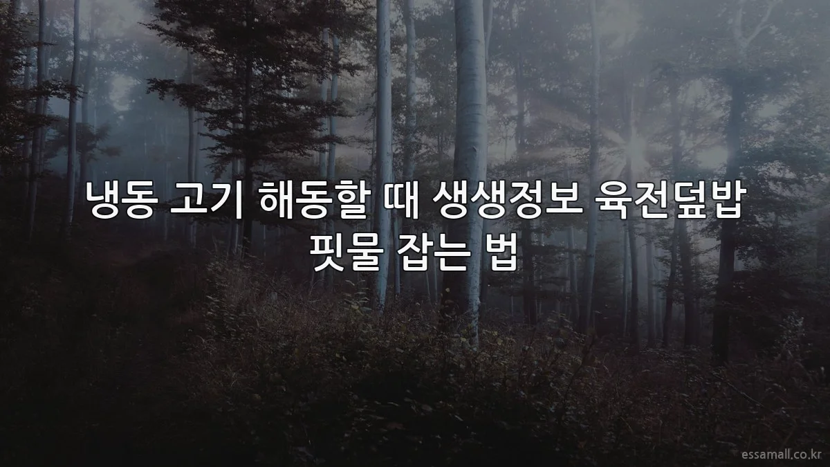 냉동 고기 해동할 때 생생정보 육전덮밥 핏물 잡는 법