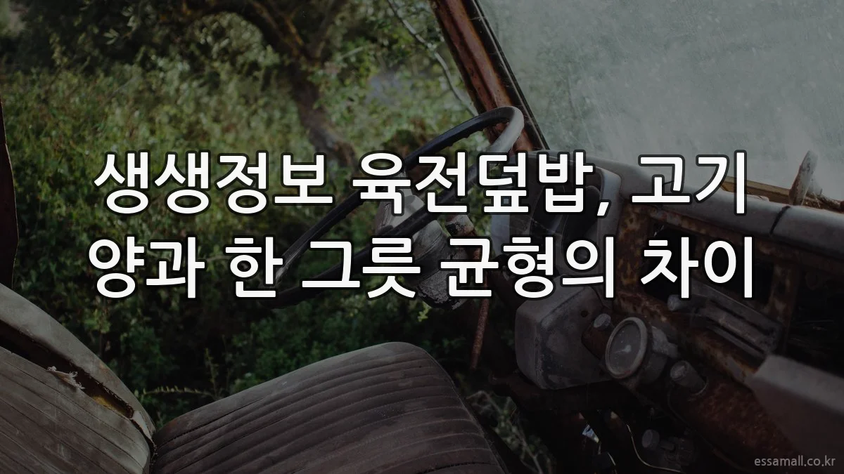 생생정보 육전덮밥, 고기 양과 한 그릇 균형의 차이