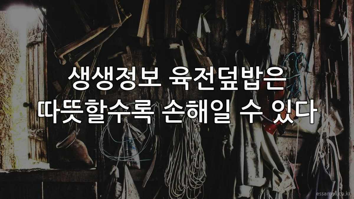 생생정보 육전덮밥은 따뜻할수록 손해일 수 있다