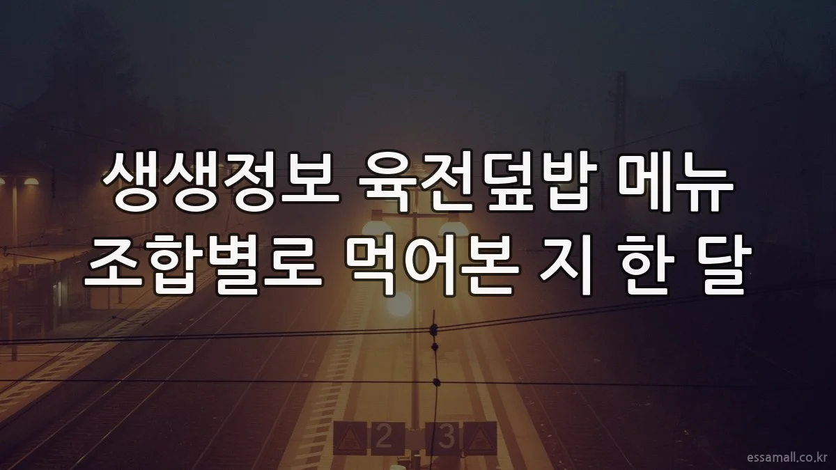 생생정보 육전덮밥 메뉴 조합별로 먹어본 지 한 달