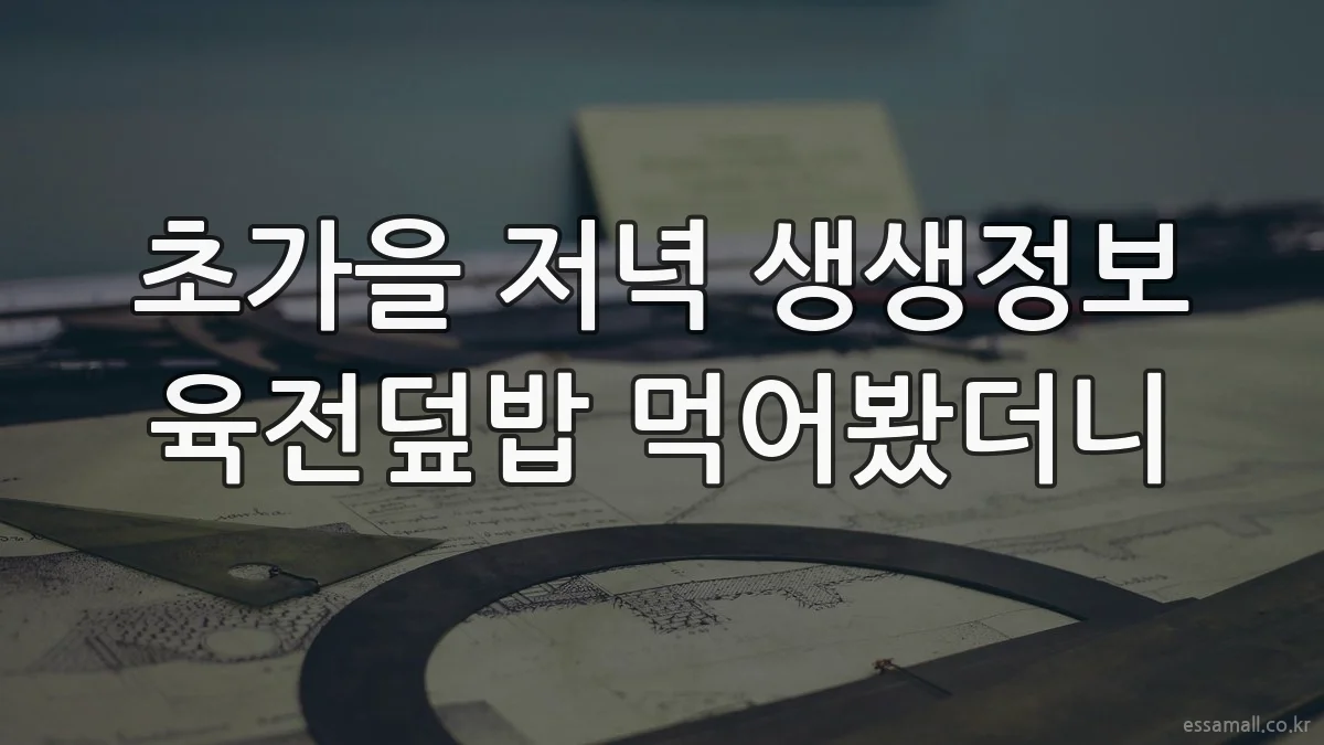 초가을 저녁 생생정보 육전덮밥 먹어봤더니